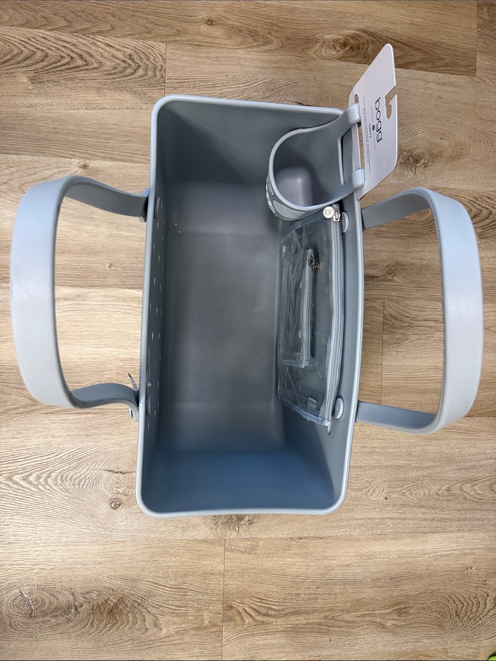 BOGG BAG Grey with volleyball design and Clear Pouch